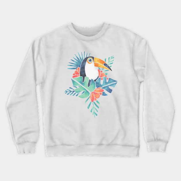 Watercolor Toucan Crewneck Sweatshirt by Kiap